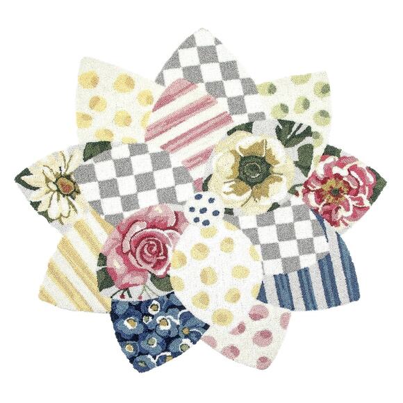 Brand New Mackenzie-Childs Wildflowers Rug 4' Round